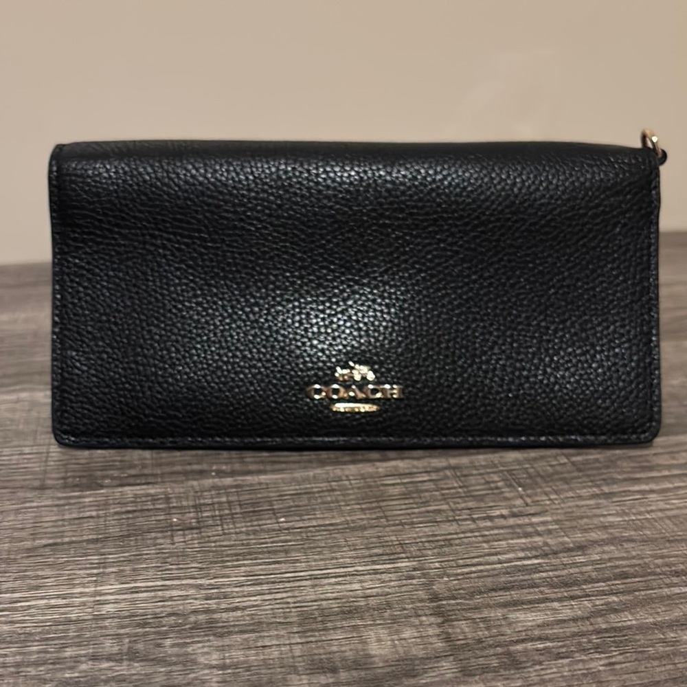 Coach Black Leather Wallet Used